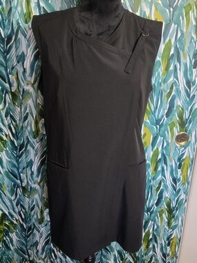 Robert Rodriguez Black Asymmetrical Buckle Shift Dress